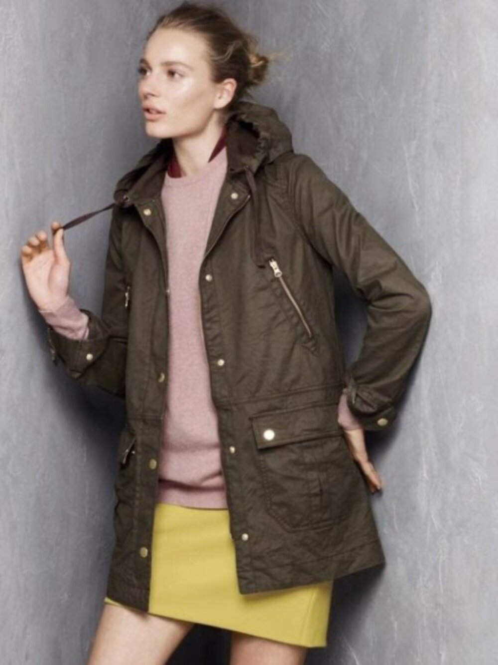 J.Crew Olive Green Utility Field Jacket with Gold Hardware - Size - XS